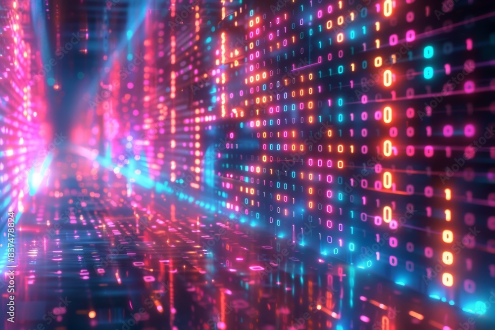 Digital Binary Technology Background created with Generative AI Digital Binary Technology Background created with Generative AI