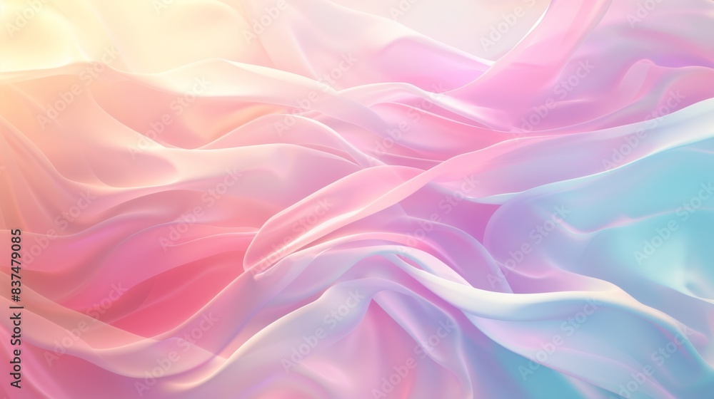 Fototapeta premium A colorful, flowing piece of fabric with a pink and blue gradient