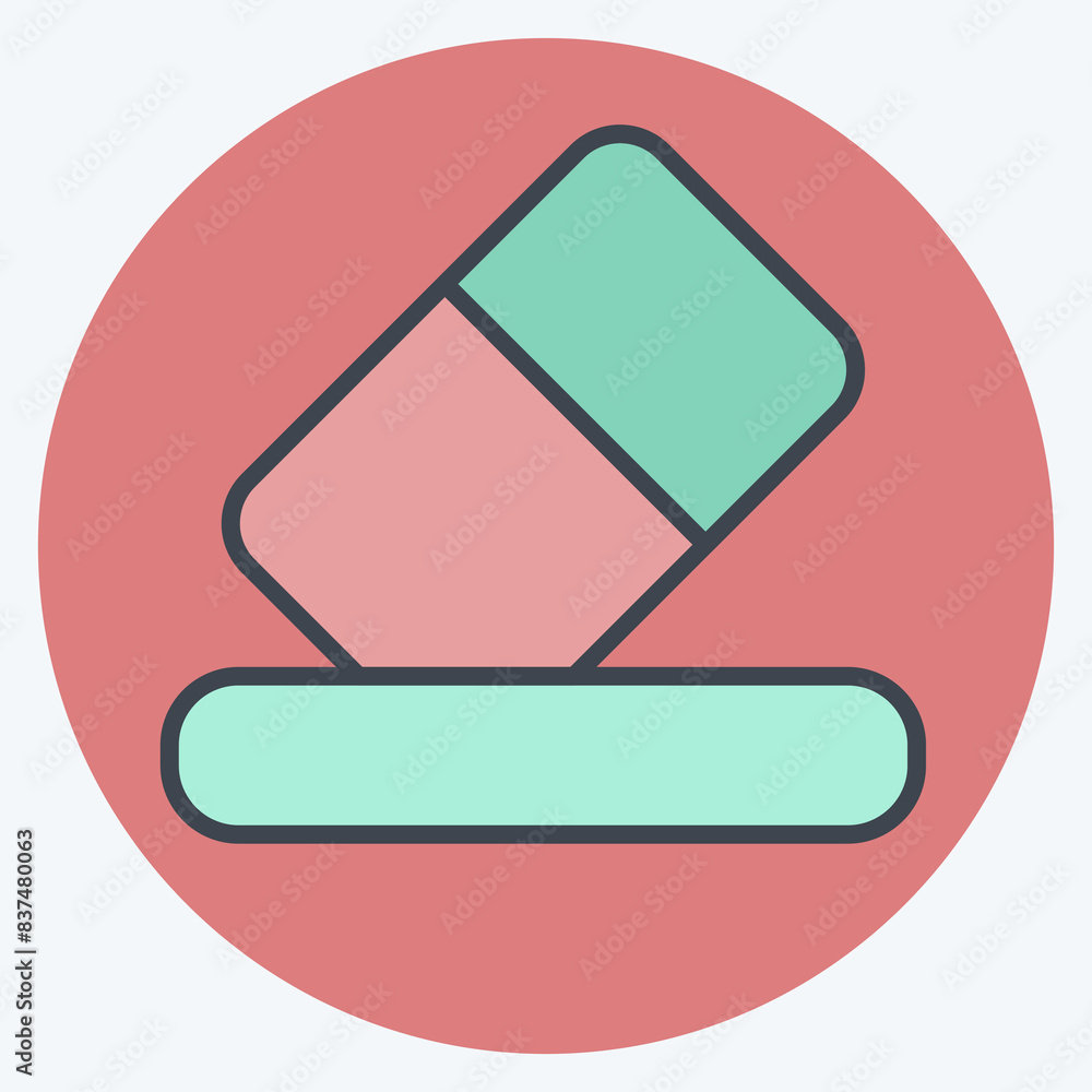 Icon Erase. related to Delete symbol. color mate style. simple design illustration Icon Erase. related to Delete symbol. color mate style. simple design illustration