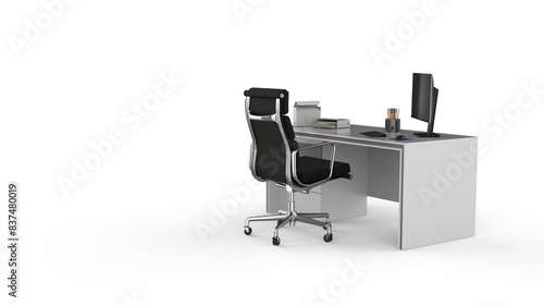 Bild auf Leinwand office chair and table