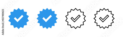 verified icon set. verification check mark. approved icon
