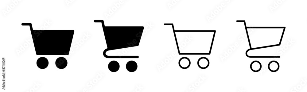 Shopping icon set. Shopping cart icon. Trolley icon vector Shopping icon set. Shopping cart icon. Trolley icon vector