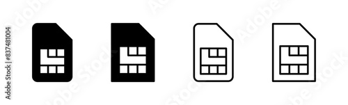 Sim card icon set. dual sim card icon vector