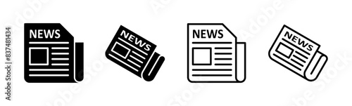 Newspaper icon set. news paper vector sign
