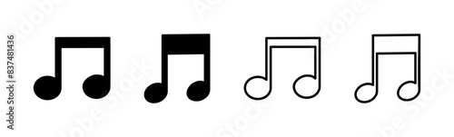 Music icon set. note music icon vector. tone icon