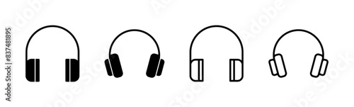 Headphone icon set. Headvector icon symbols