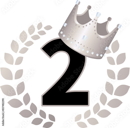 2位のランキングアイコンイラスト