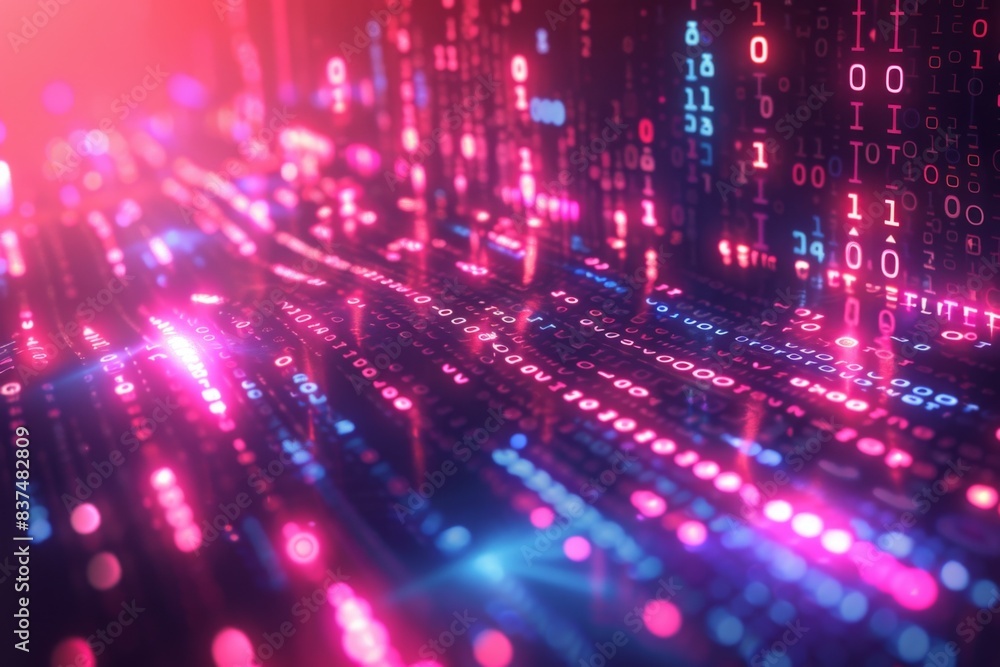 Digital Binary Technology Background created with Generative AI Digital Binary Technology Background created with Generative AI