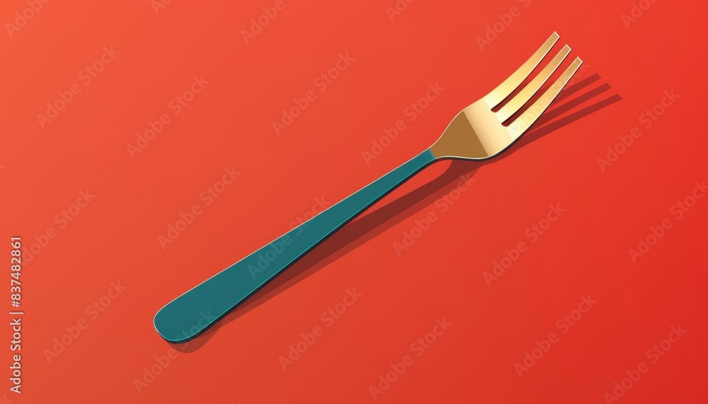 Fork flat design side view stainless steel theme animation Splitcomplementary color scheme Fork flat design side view stainless steel theme animation Splitcomplementary color scheme