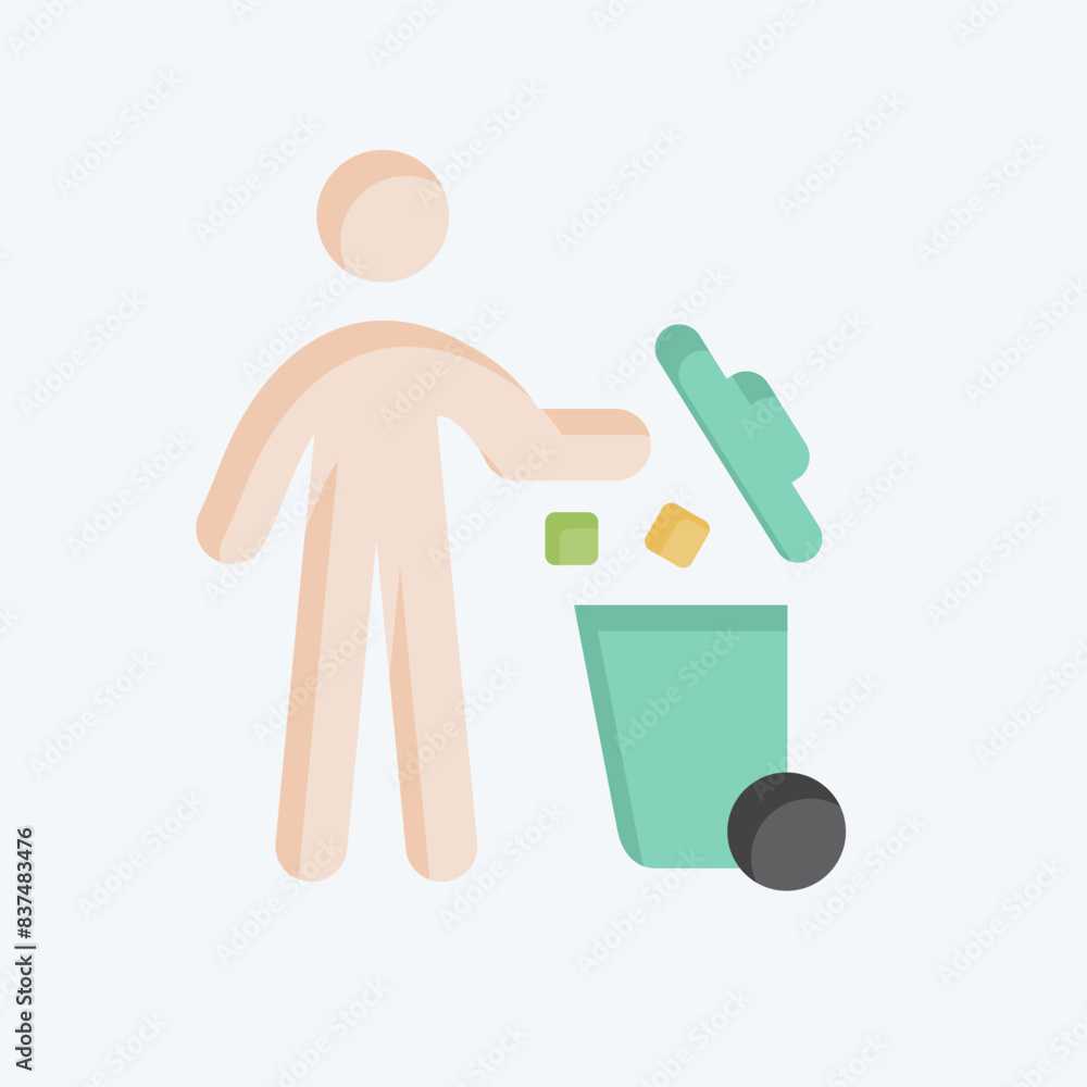 Icon Throw. related to Delete symbol. flat style. simple design illustration Icon Throw. related to Delete symbol. flat style. simple design illustration