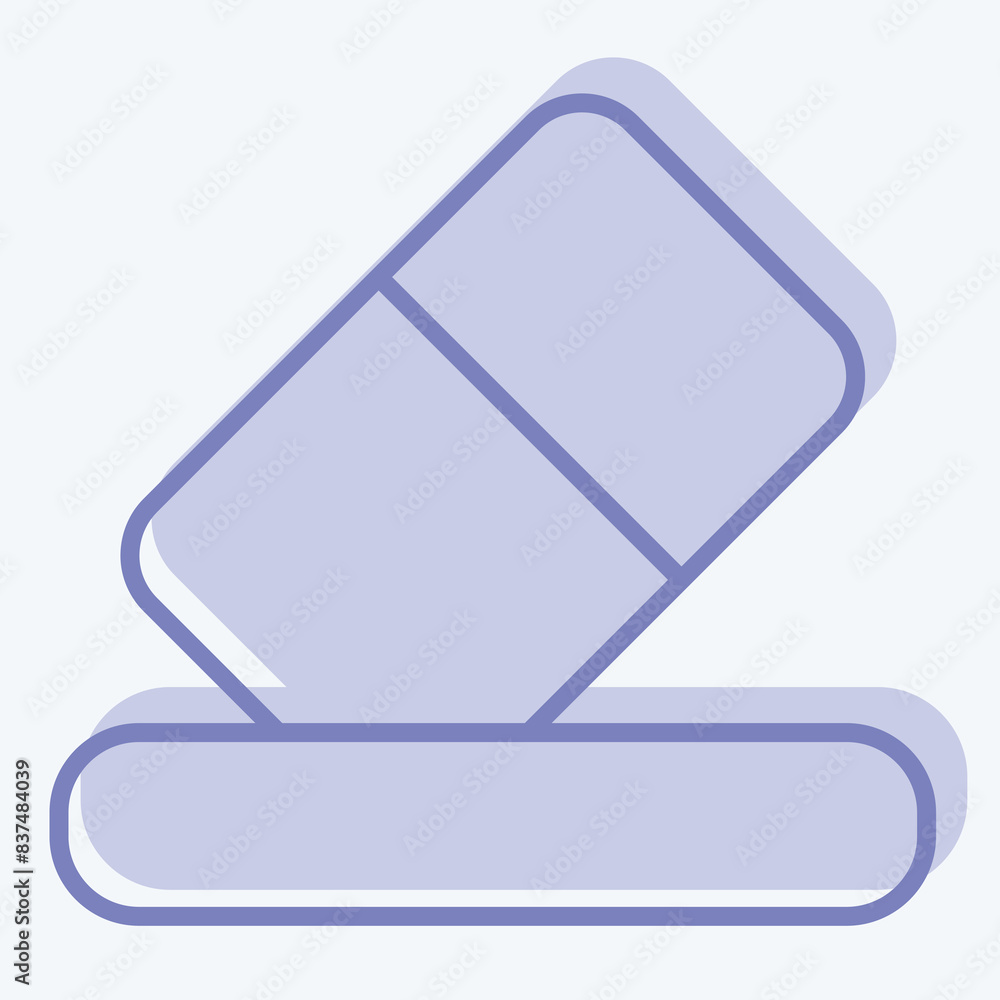 Icon Erase. related to Delete symbol. two tone style. simple design illustration Icon Erase. related to Delete symbol. two tone style. simple design illustration