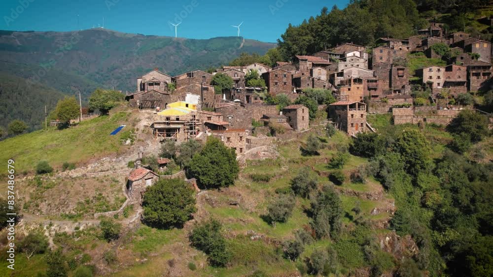 Aerial view of ancient schist village of Talasnal, Lousã, Portugal Aerial view of ancient schist village of Talasnal, Lousã, Portugal