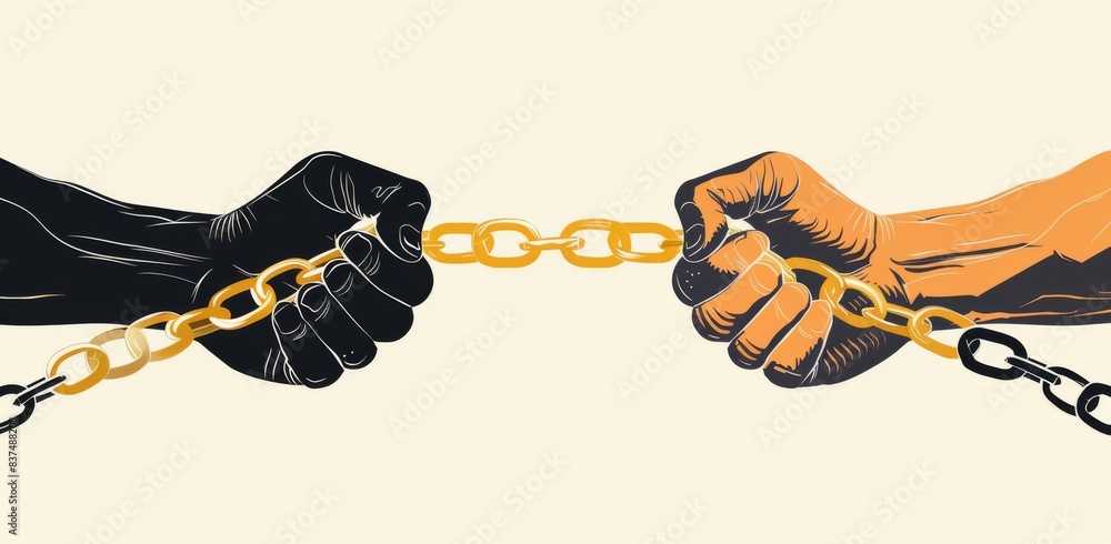 Fototapeta premium Breaking Chains: Symbolizing Freedom and Justice on Juneteenth