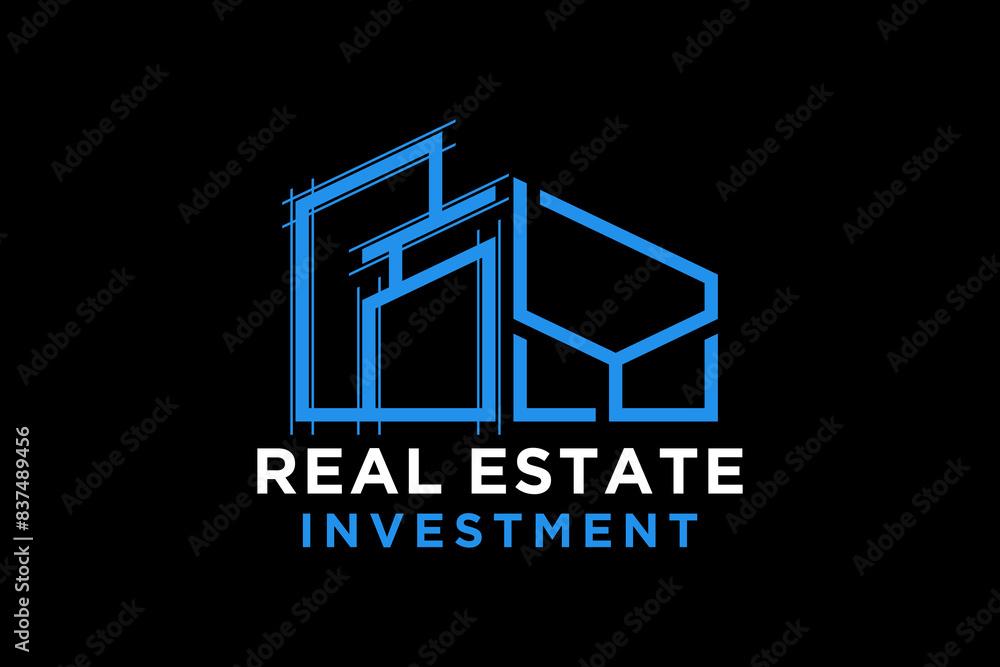 Obraz premium Letter Y for Real Estate Remodeling Logo. Construction Architecture Building Logo Design Template Element.