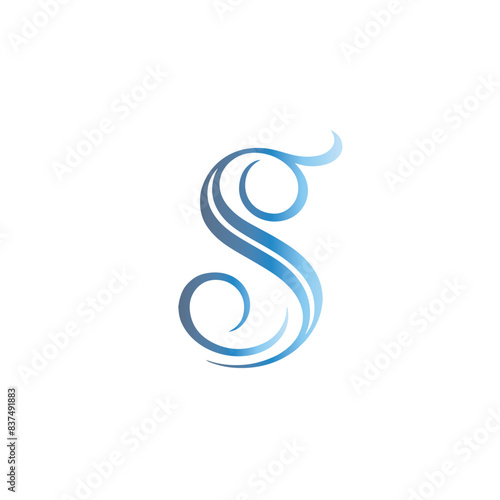 s letter vector. Capital letter S decorated with flowers and leaves. Vector floral logo isolated on white. Botanical monogram beautiful luxury letter S monogram 