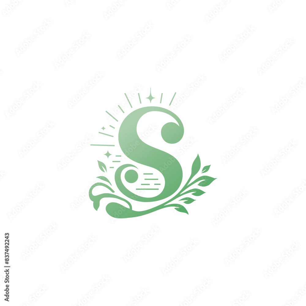 s letter vector. Capital letter S decorated with flowers and leaves. Vector floral logo isolated on white. Botanical monogram beautiful luxury letter S monogram s letter vector. Capital letter S decorated with flowers and leaves. Vector floral logo isolated on white. Botanical monogram beautiful luxury letter S monogram