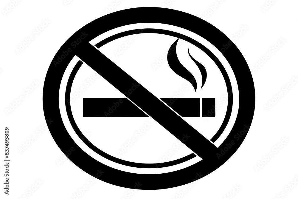 No smoking silhouette vector illustration No smoking silhouette vector illustration