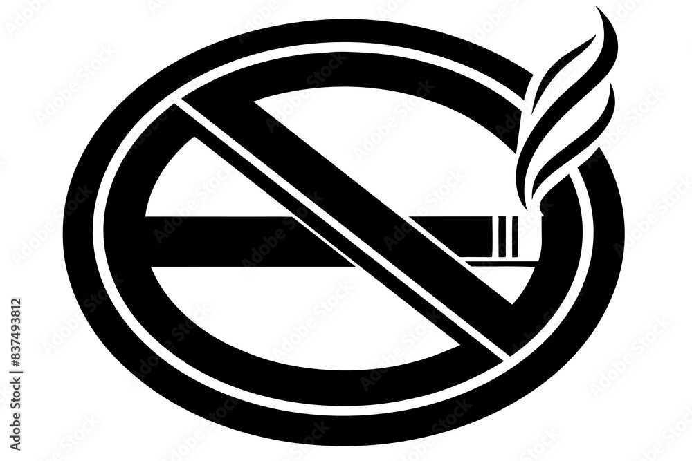 No smoking silhouette vector illustration No smoking silhouette vector illustration