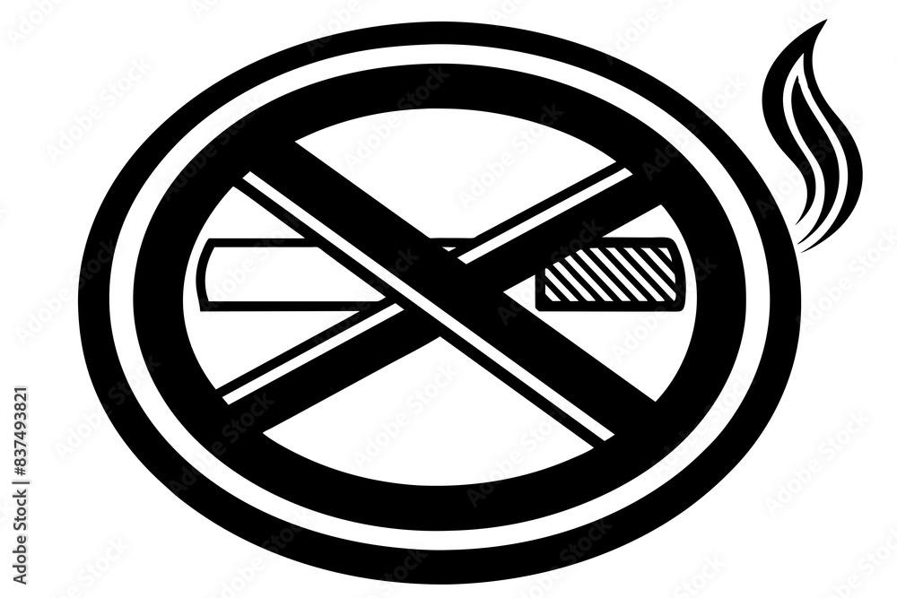 No smoking silhouette vector illustration No smoking silhouette vector illustration