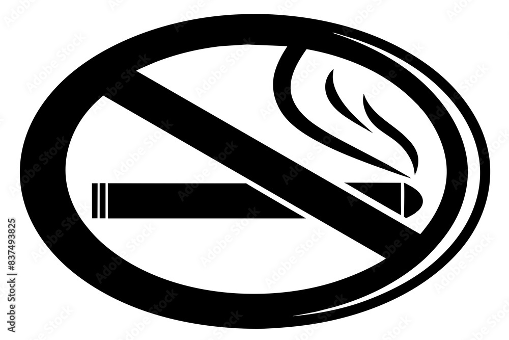 No smoking silhouette vector illustration No smoking silhouette vector illustration