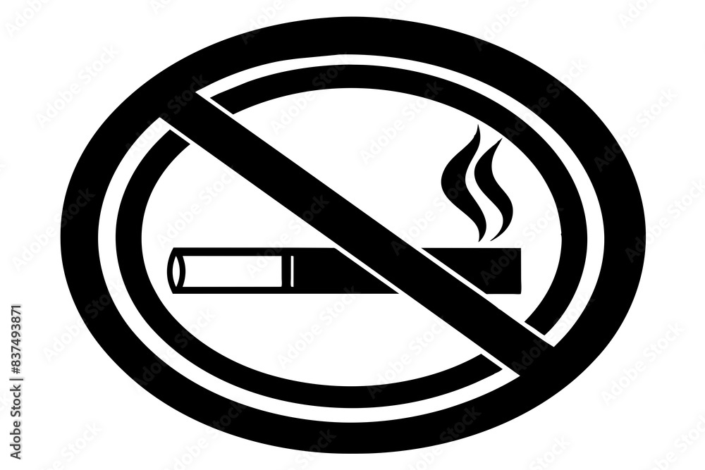 No smoking silhouette vector illustration No smoking silhouette vector illustration
