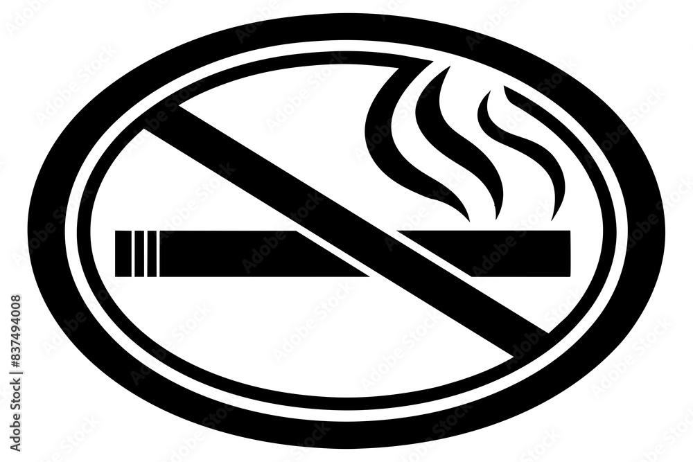 No smoking silhouette vector illustration No smoking silhouette vector illustration