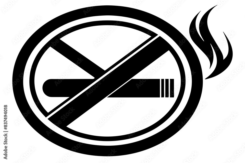 No smoking silhouette vector illustration No smoking silhouette vector illustration