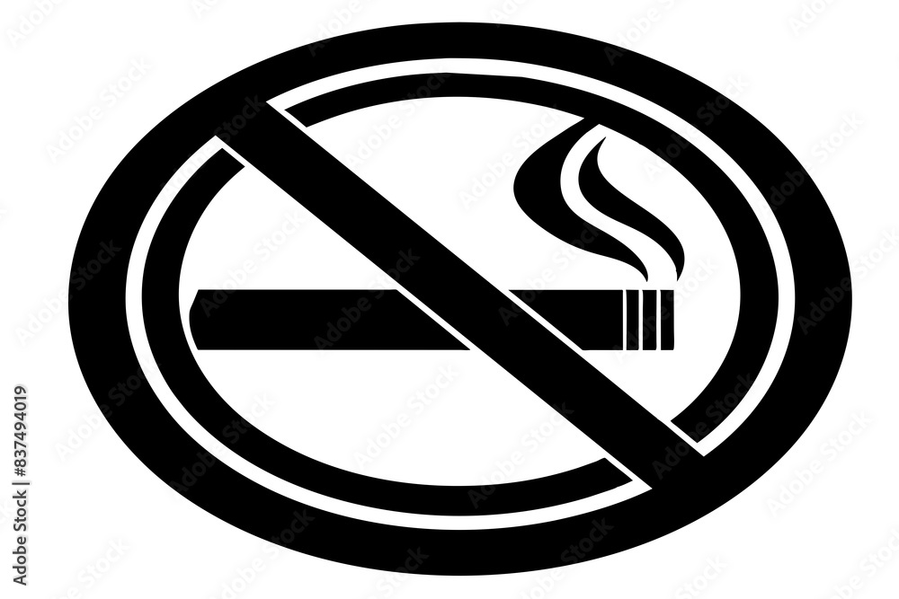 No smoking silhouette vector illustration No smoking silhouette vector illustration
