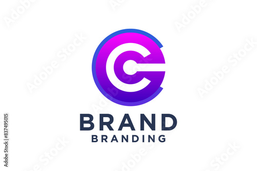 Letter C logo colorful gradient template