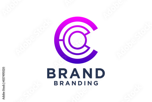 Letter C logo colorful gradient template