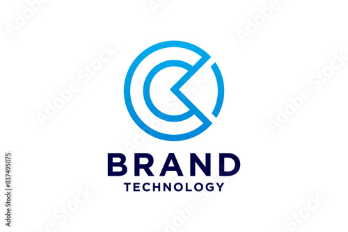 Letter C logo colorful gradient template