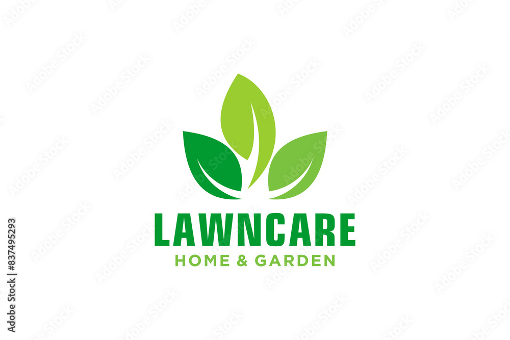 Landscape logo design for lawn vector template