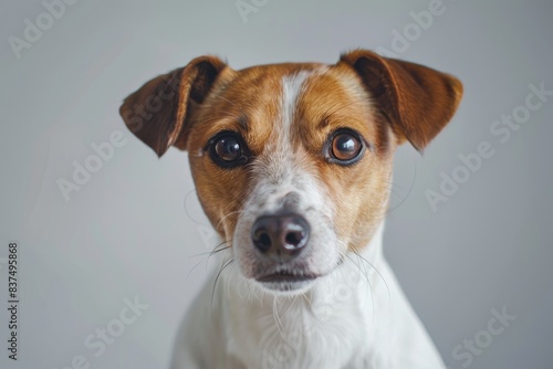 Dog image against a simple background, making it easy to incorporate custom elements