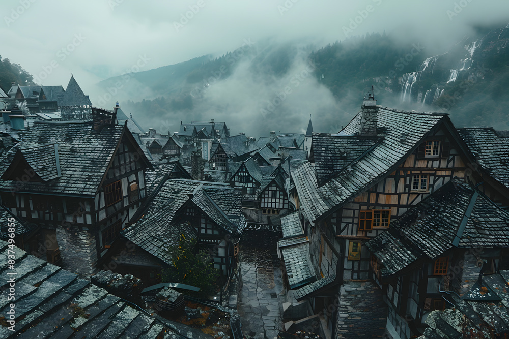 Obraz premium Medieval house in a medieval city
