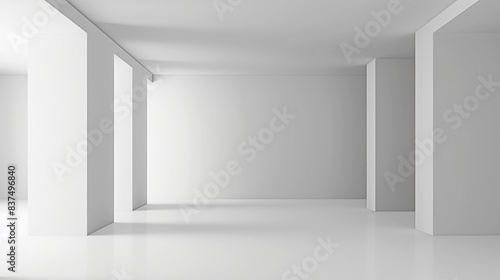 Wallpaper Mural Abstract composition showcasing pristine white surfaces with ample clean space, ideal for minimalist themes. Torontodigital.ca