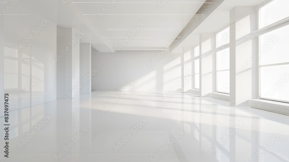 Abstract minimalist design with smooth white architectural forms and large empty spaces. Abstract minimalist design with smooth white architectural forms and large empty spaces.