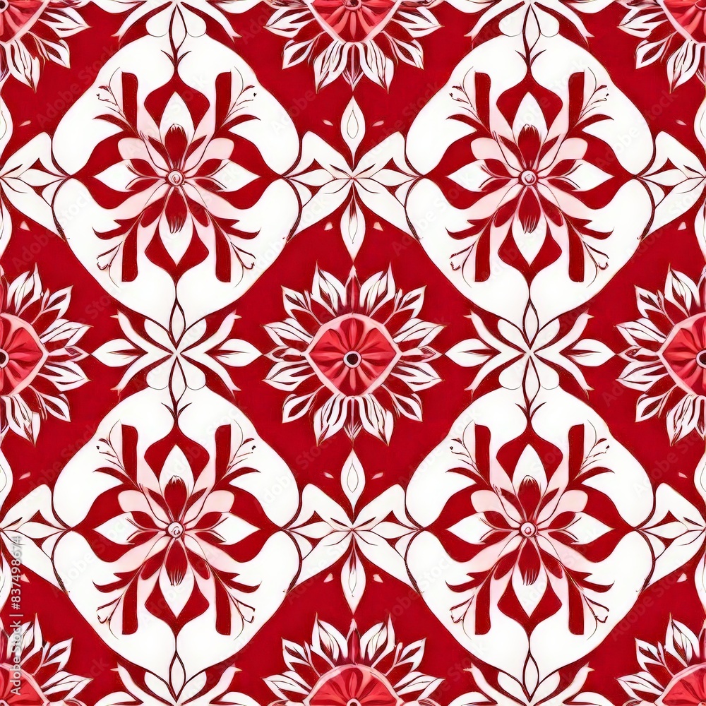 Fototapeta premium A digital colorful floral seamless pattern design