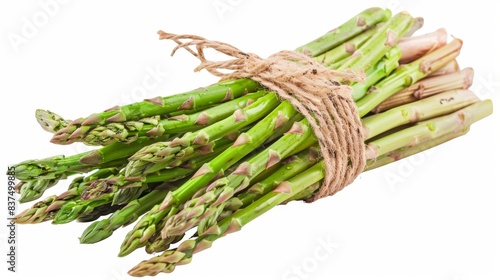 bundle of asparagus isolated on white background. clean fresh vegetables concept for deisgner