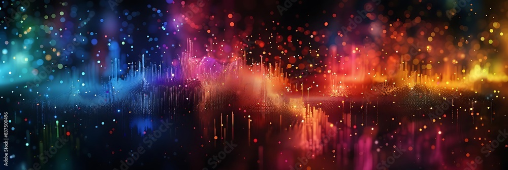 Obraz premium a colorful array of lights illuminate the night sky, creating a mesmerizing ambiance