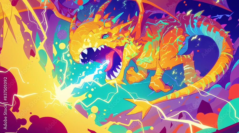 a dragon shoots electricity a dragon shoots electricity