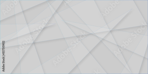 abstract white and grey background. space design concept with triangular bright light with soft shadows as pattern shape modern white and grey geometric banner