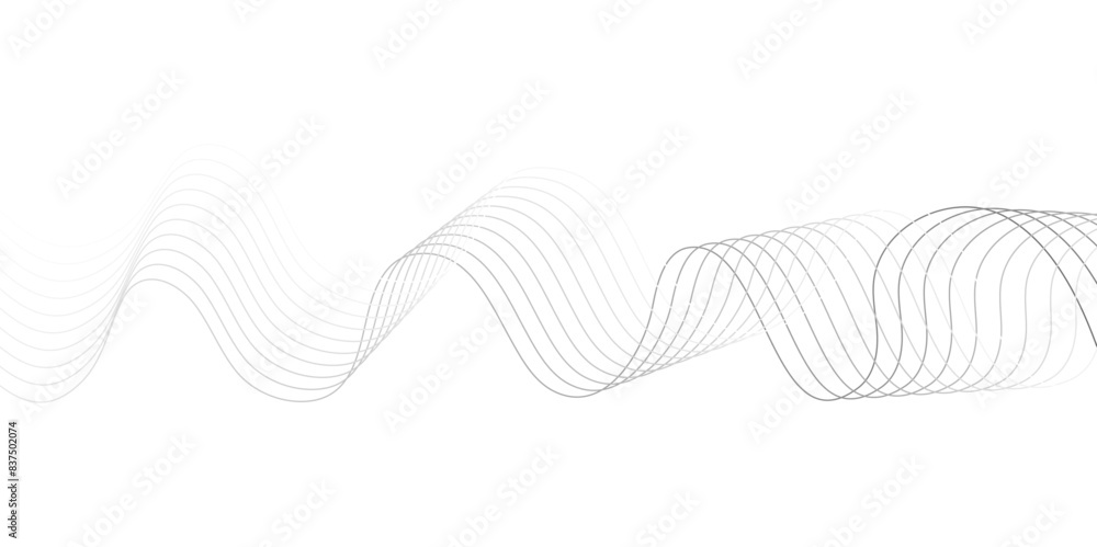 White wave curve lines banner background design. Abstract soft wave lines dynamic flowing gray light isolated background. Vector Illustration of the gray pattern of lines. Black stripes on white White wave curve lines banner background design. Abstract soft wave lines dynamic flowing gray light isolated background. Vector Illustration of the gray pattern of lines. Black stripes on white