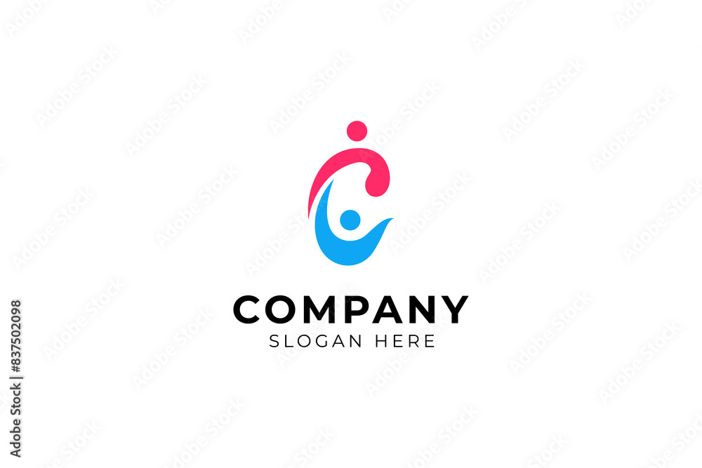 Simple Initial Letter C People Care for people together, teamwork community logo design vector Simple Initial Letter C People Care for people together, teamwork community logo design vector