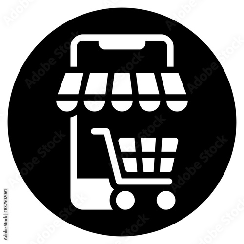 online store glyph icon