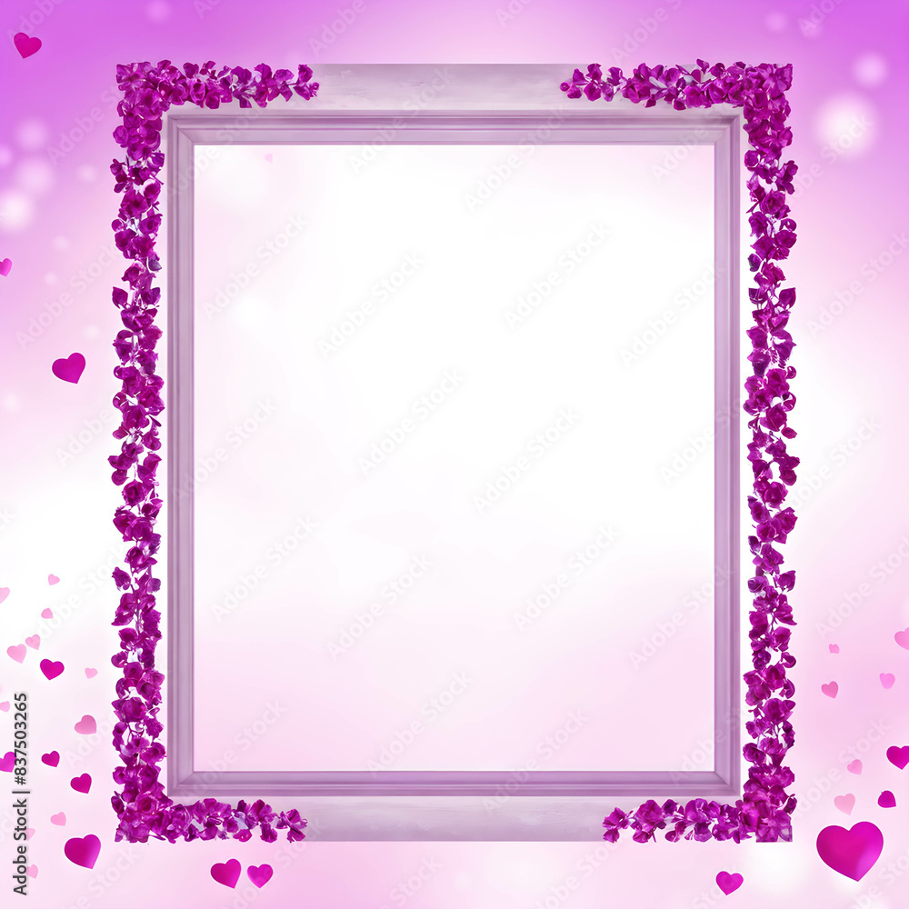 Valentine's Day themed frame, with nothing written, with blank space Valentine's Day themed frame, with nothing written, with blank space