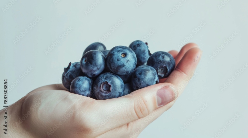 handful of blueberries isolated on white background handful of blueberries isolated on white background