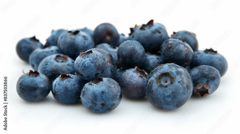 handful of blueberries isolated on white background handful of blueberries isolated on white background