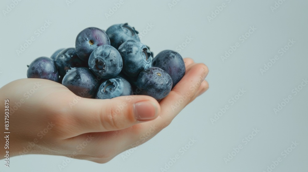 handful of blueberries isolated on white background handful of blueberries isolated on white background