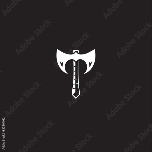 Axe in cartoon, doodle style . Image for t-shirt, web, mobile apps and ui. Isolated 2d vector illustration in logo, icon, sketch style, Eps 10, black and white. AI Generative