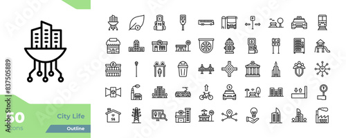 City Life Outline Icons